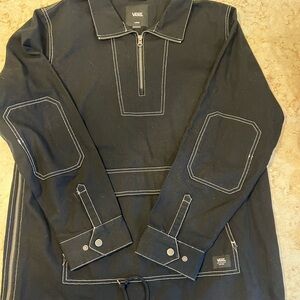 Vans Black Top with White Logo and Stitching